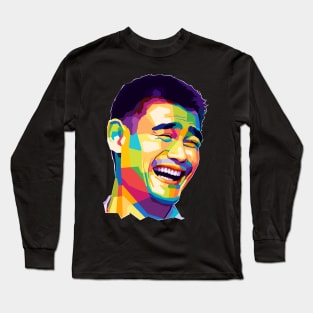 laughing Yao Ming Meme Pop Art Long Sleeve T-Shirt